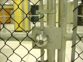 Server Cage metal door lock